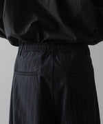 画像をギャラリービューアに読み込む, KANEMASA PHIL. カネマサフィルの36G WOOL STRIPE EASY TROUSERS - BLACK SPの公式通販サイトsession福岡セレクトショップ
