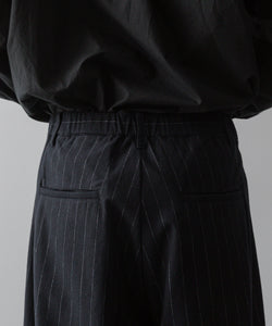 KANEMASA PHIL. カネマサフィルの36G WOOL STRIPE EASY TROUSERS - BLACK SPの公式通販サイトsession福岡セレクトショップ