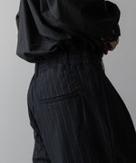 画像をギャラリービューアに読み込む, KANEMASA PHIL. カネマサフィルの36G WOOL STRIPE EASY TROUSERS - BLACK SPの公式通販サイトsession福岡セレクトショップ
