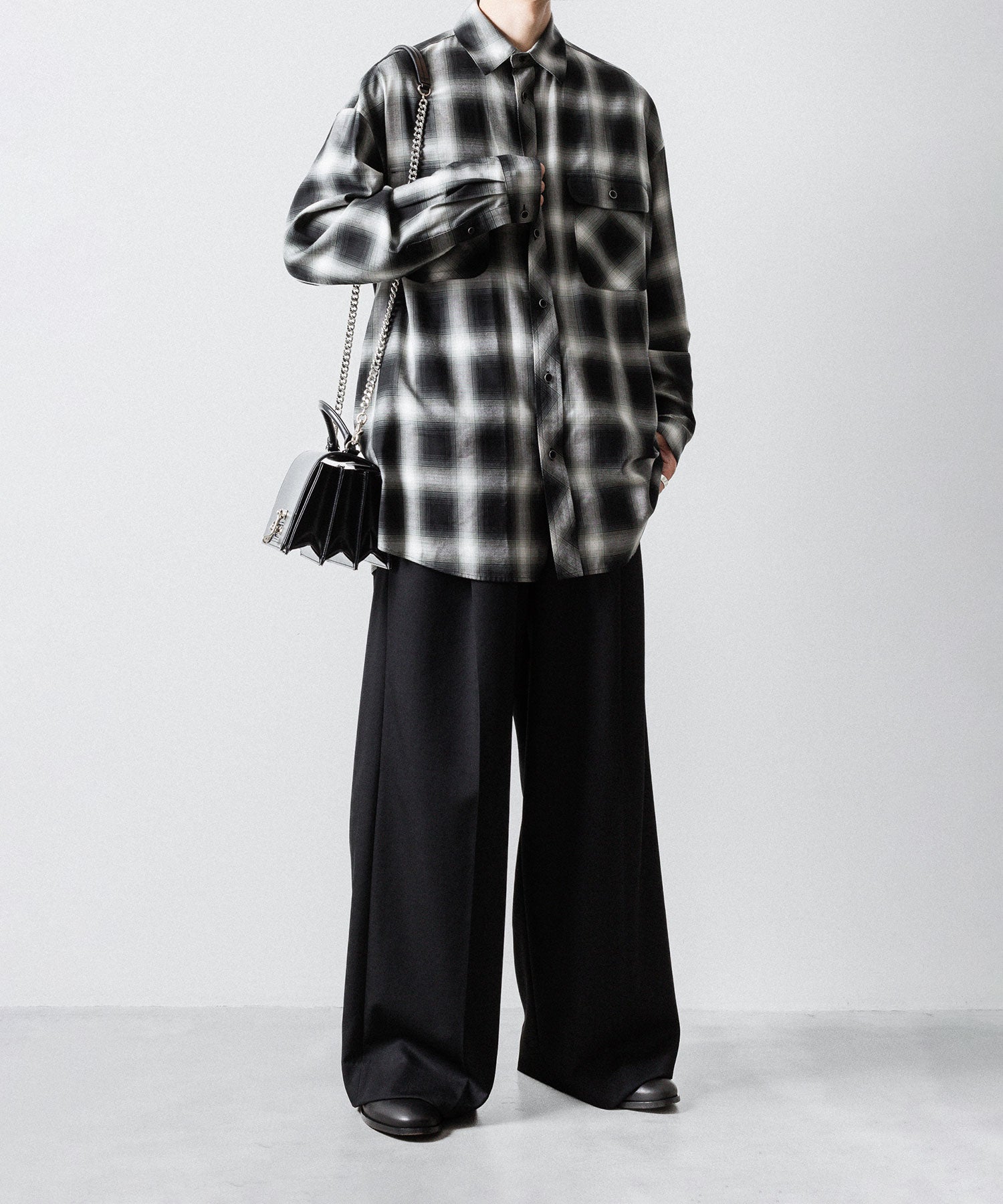 SUBLATIONS サブレーションズOMBRE CHECK RELAX FIT SHIRTのBLACK 公式通販サイトsession福岡セレクトショップ