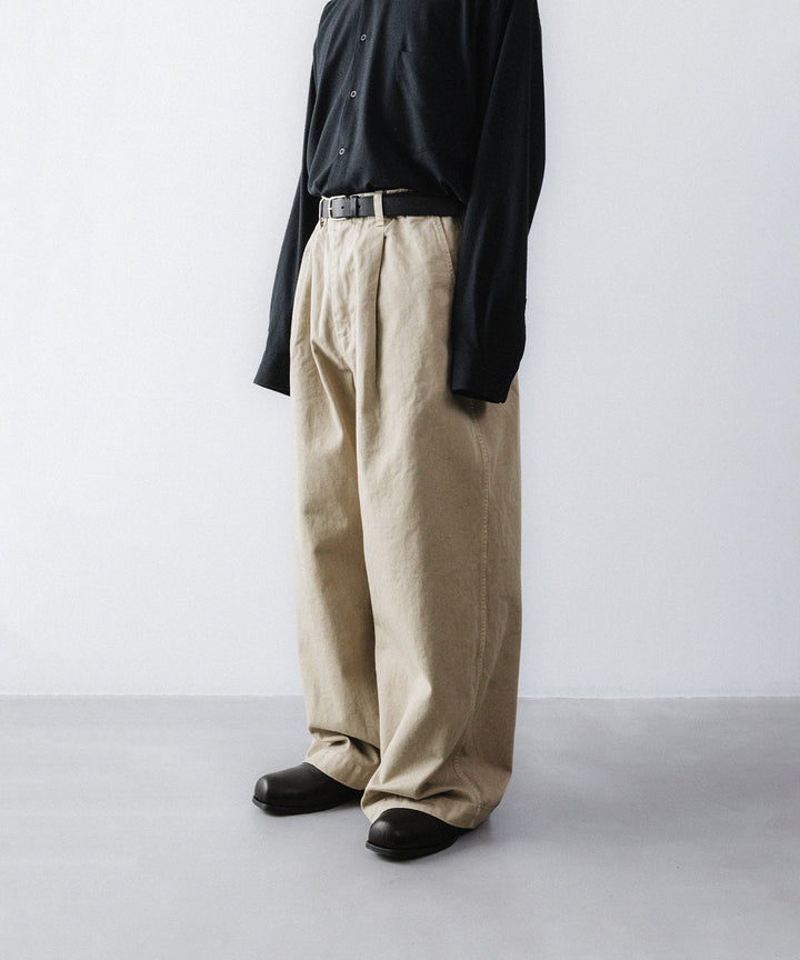 【concause】 WIDE WORK TROUSERS - BEIGE