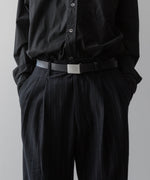 画像をギャラリービューアに読み込む, KANEMASA PHIL. カネマサフィルの36G WOOL STRIPE EASY TROUSERS - BLACK SPの公式通販サイトsession福岡セレクトショップ
