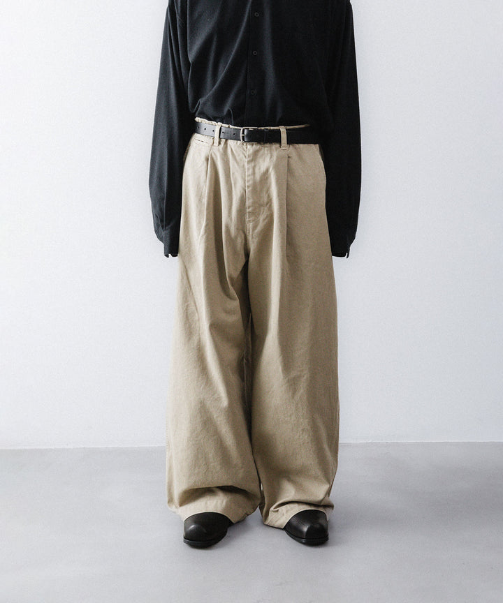 【concause】 WIDE WORK TROUSERS - BEIGE