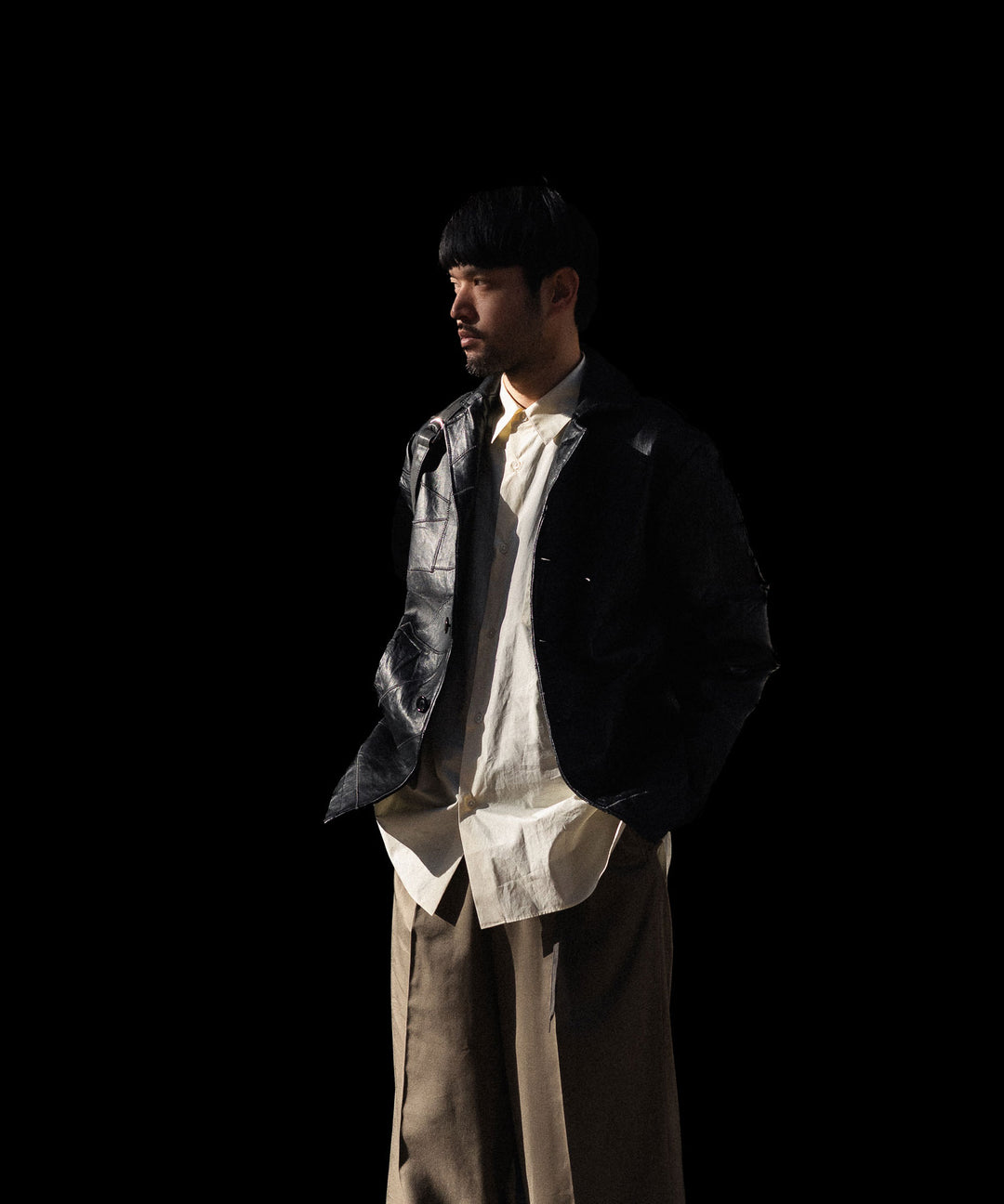 ANTHEM A アンセムエーのCOW LEATHER UNEVEN JACKETのBLACK 公式通販サイトsession福岡セレクトショップ