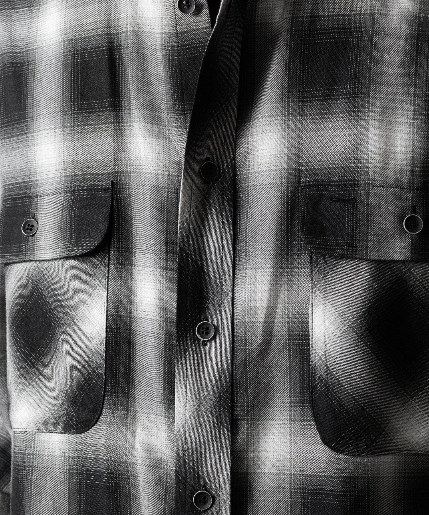 SUBLATIONS サブレーションズOMBRE CHECK RELAX FIT SHIRTのBLACK 公式通販サイトsession福岡セレクトショップ