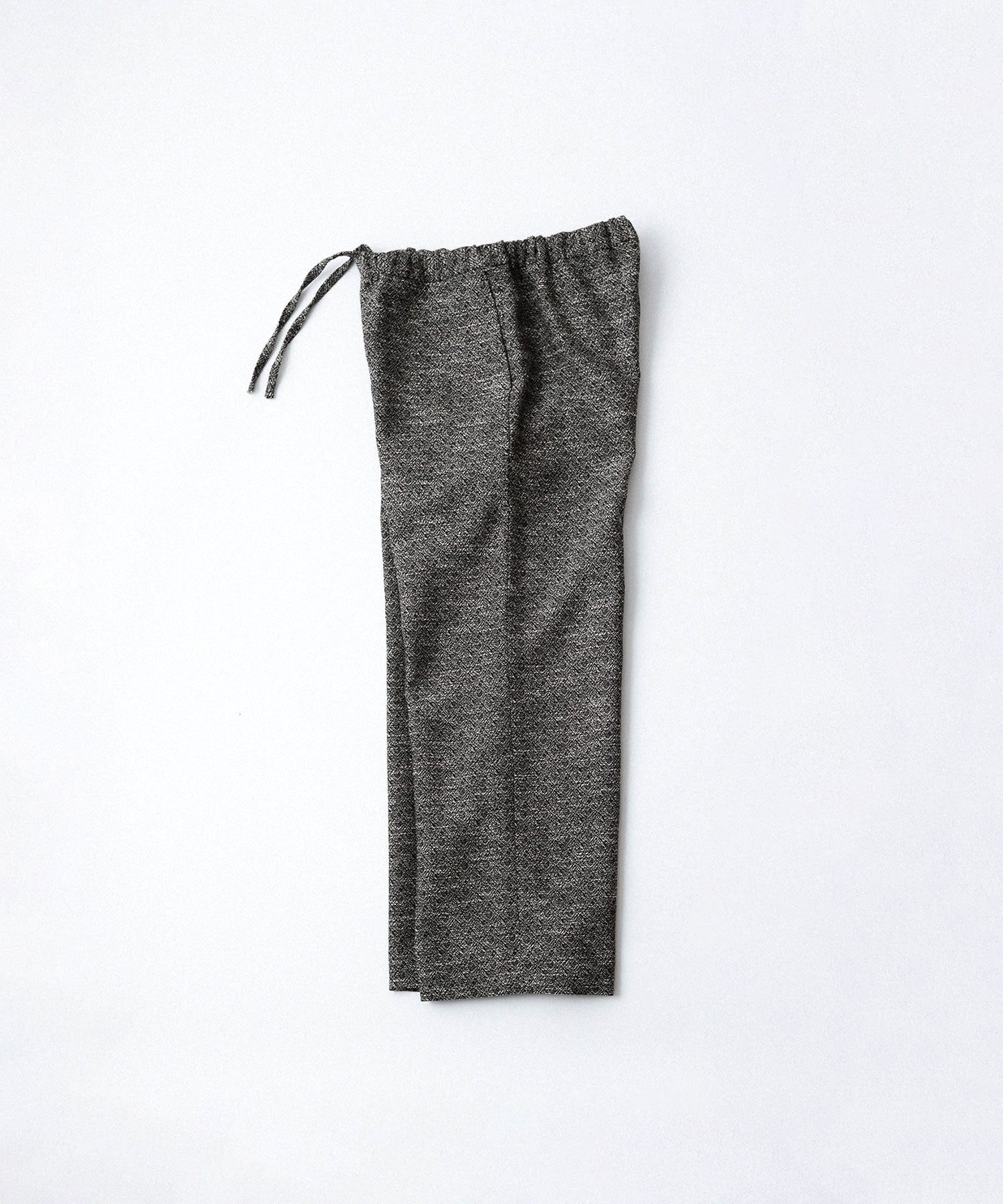 INTÉRIM - インテリムのDOUBLE SIDED JACQUARD TWEED DEAD STOCK WIDE DRESS EASY PANTSのBLACK