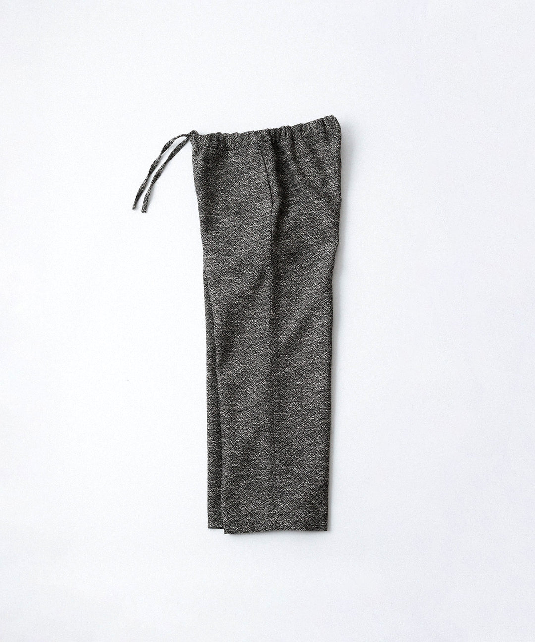 INTÉRIM - インテリムのDOUBLE SIDED JACQUARD TWEED DEAD STOCK WIDE DRESS EASY PANTSのBLACK