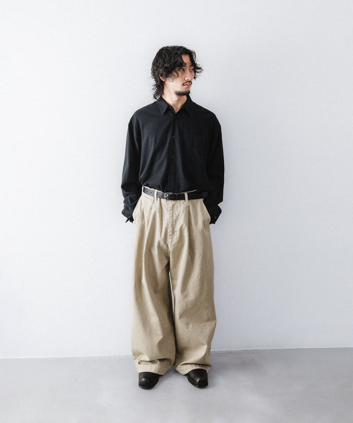 【concause】 WIDE WORK TROUSERS - BEIGE