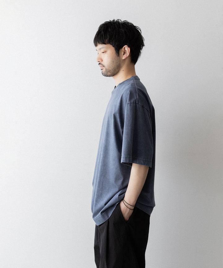 【KANEMASA PHIL.】36G LOW TWIST GARMENT DYE S/S TEE - NAVY PIGMENT