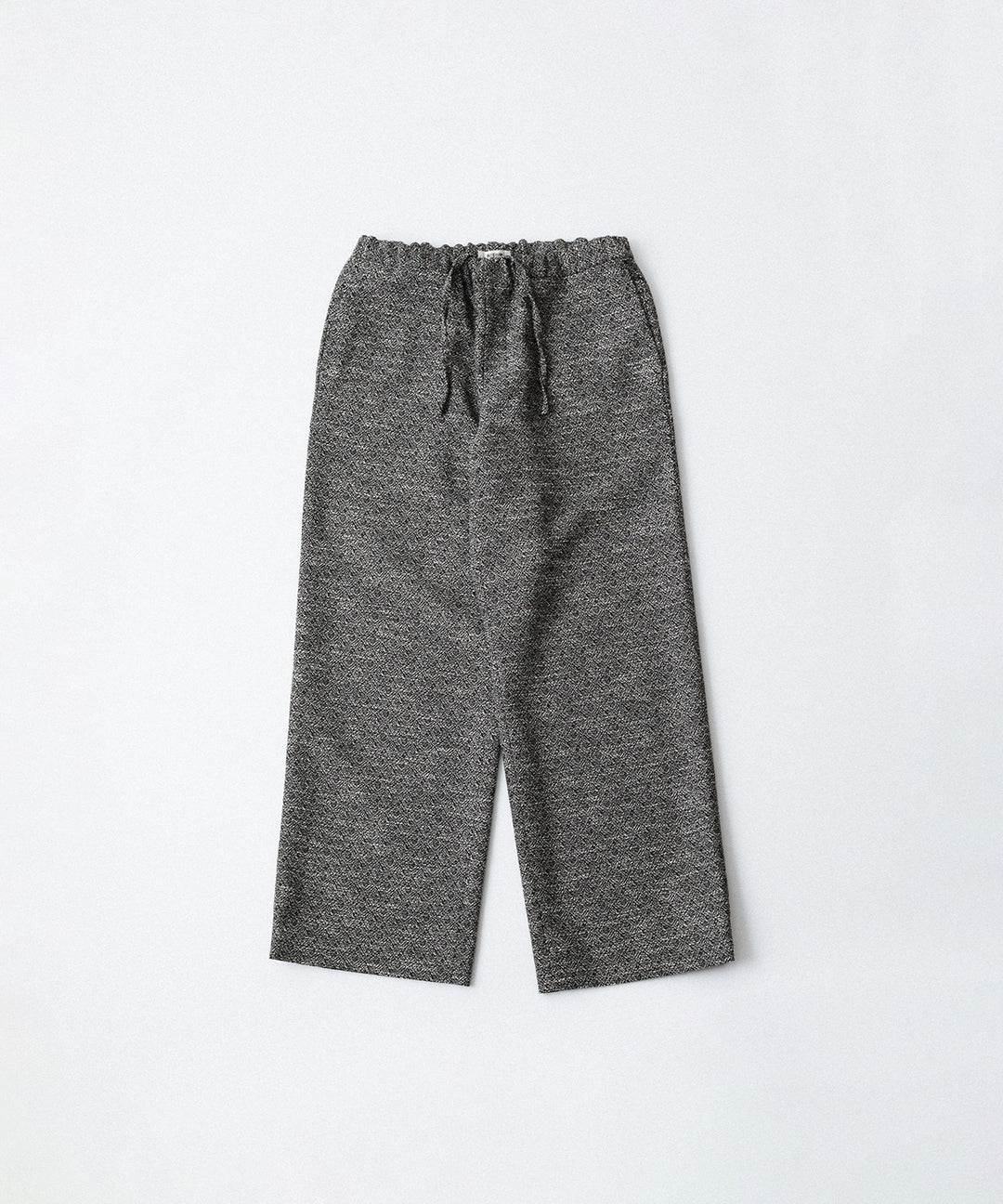 INTÉRIM - インテリムのDOUBLE SIDED JACQUARD TWEED DEAD STOCK WIDE DRESS EASY PANTSのBLACK
