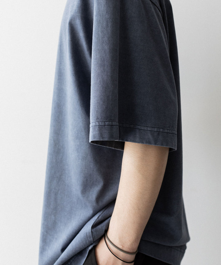 【KANEMASA PHIL.】36G LOW TWIST GARMENT DYE S/S TEE - NAVY PIGMENT