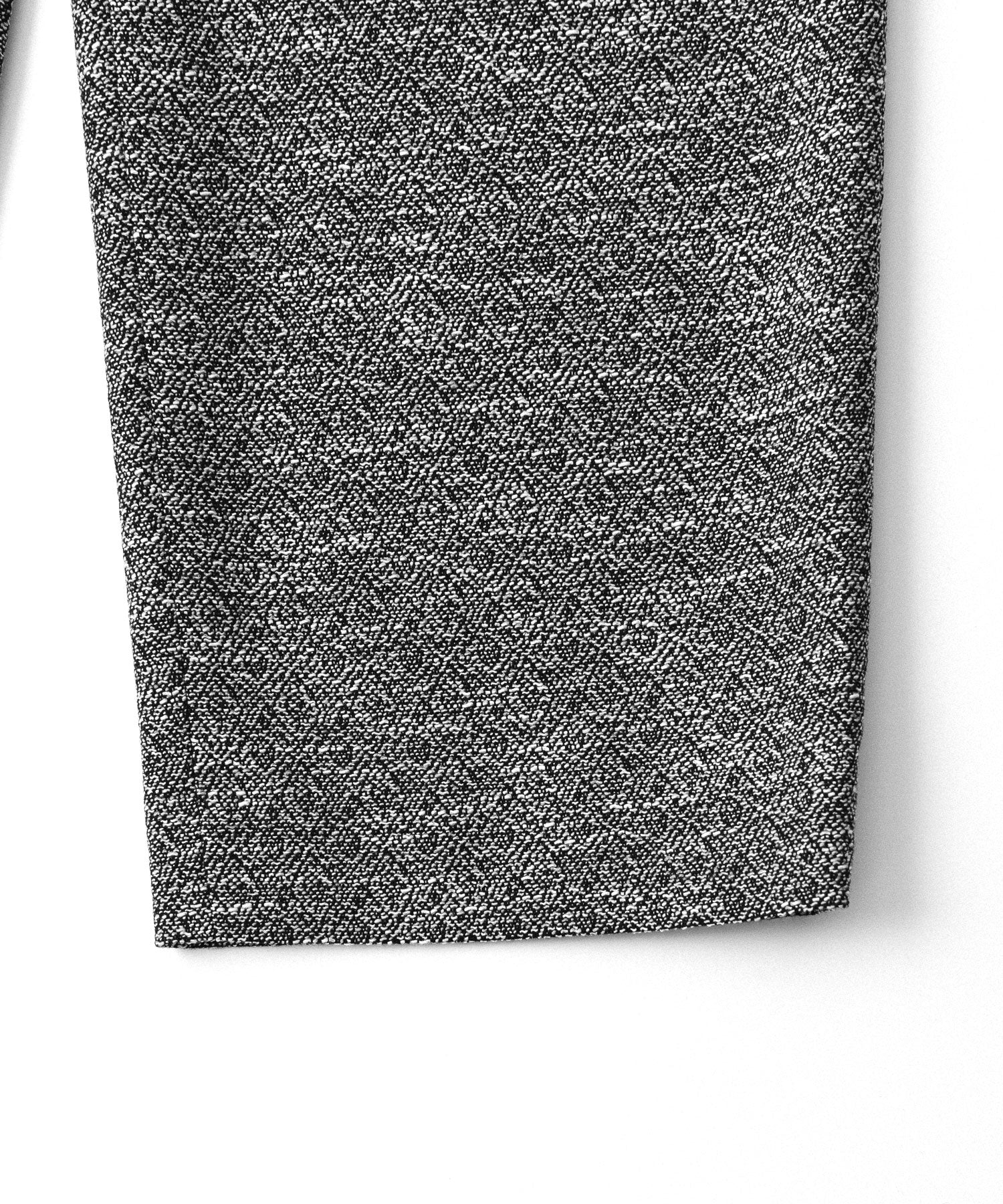 【INTÉRIM】    DOUBLE SIDED JACQUARD TWEED DEAD STOCK WIDE DRESS EASY PANTS - BLACK