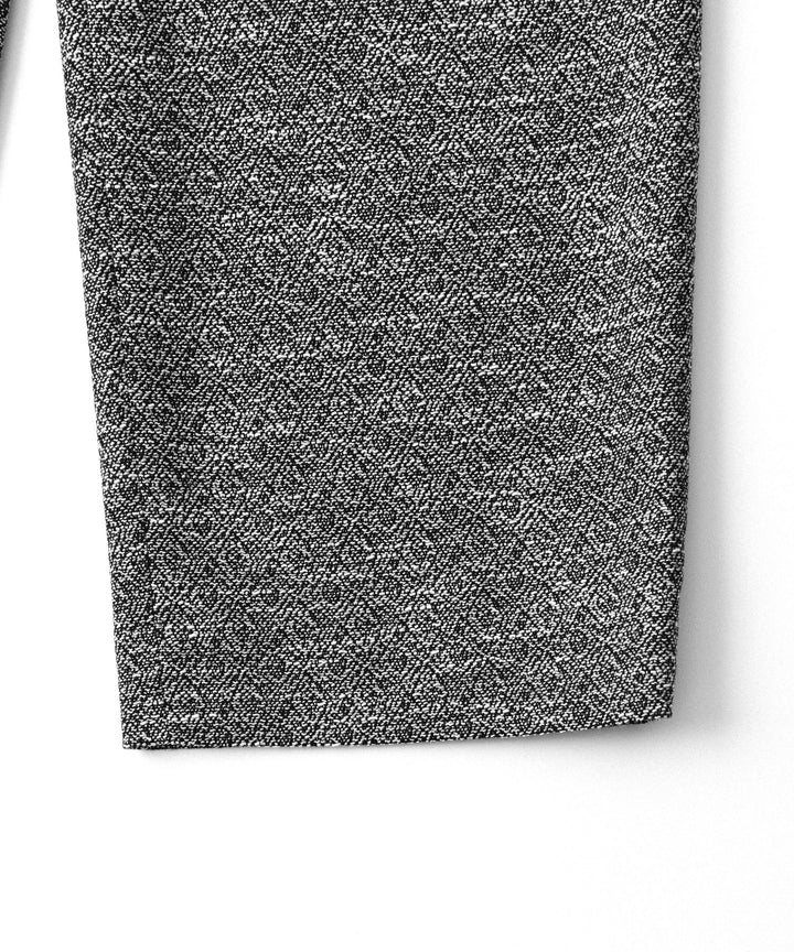 【INTÉRIM】    DOUBLE SIDED JACQUARD TWEED DEAD STOCK WIDE DRESS EASY PANTS - BLACK