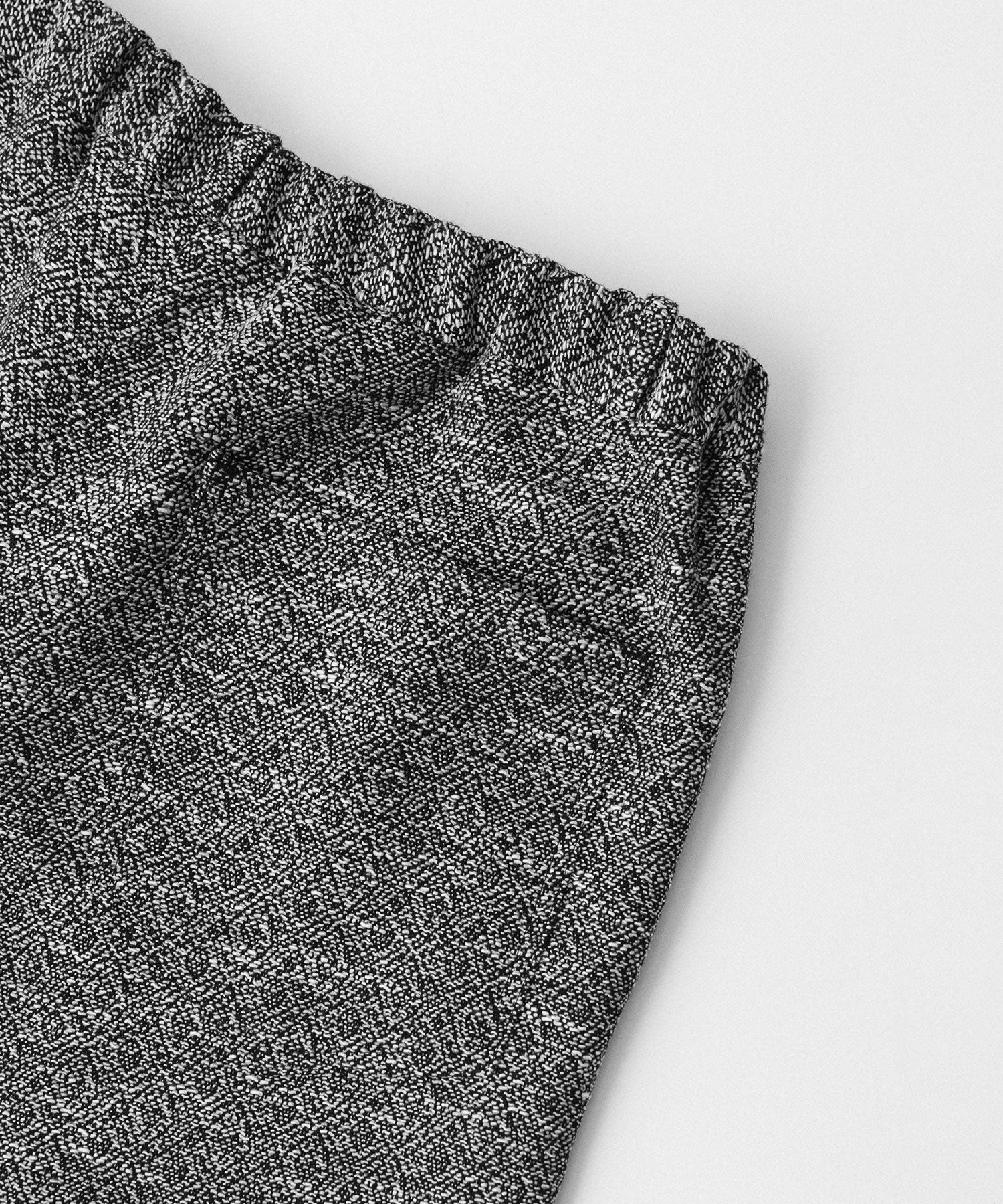 INTÉRIM - インテリムのDOUBLE SIDED JACQUARD TWEED DEAD STOCK WIDE DRESS EASY PANTSのBLACK