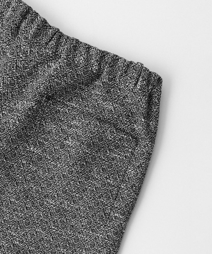 INTÉRIM - インテリムのDOUBLE SIDED JACQUARD TWEED DEAD STOCK WIDE DRESS EASY PANTSのBLACK