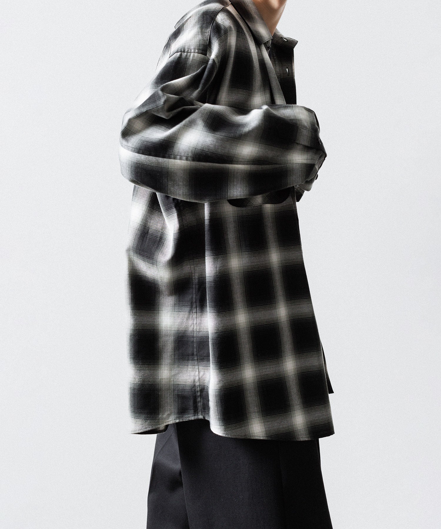 SUBLATIONS サブレーションズOMBRE CHECK RELAX FIT SHIRTのBLACK 公式通販サイトsession福岡セレクトショップ