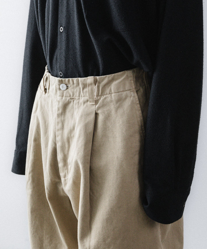 【concause】 WIDE WORK TROUSERS - BEIGE