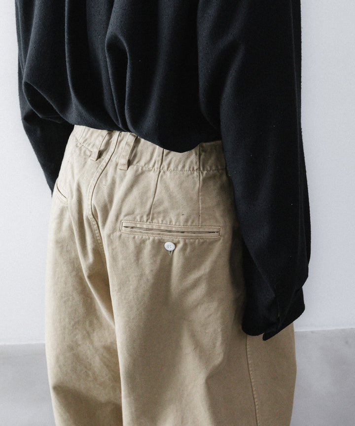 【concause】 WIDE WORK TROUSERS - BEIGE