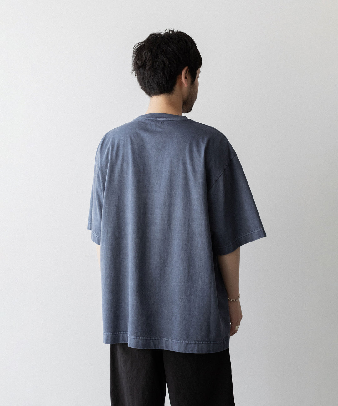 【KANEMASA PHIL.】36G LOW TWIST GARMENT DYE S/S TEE - NAVY PIGMENT