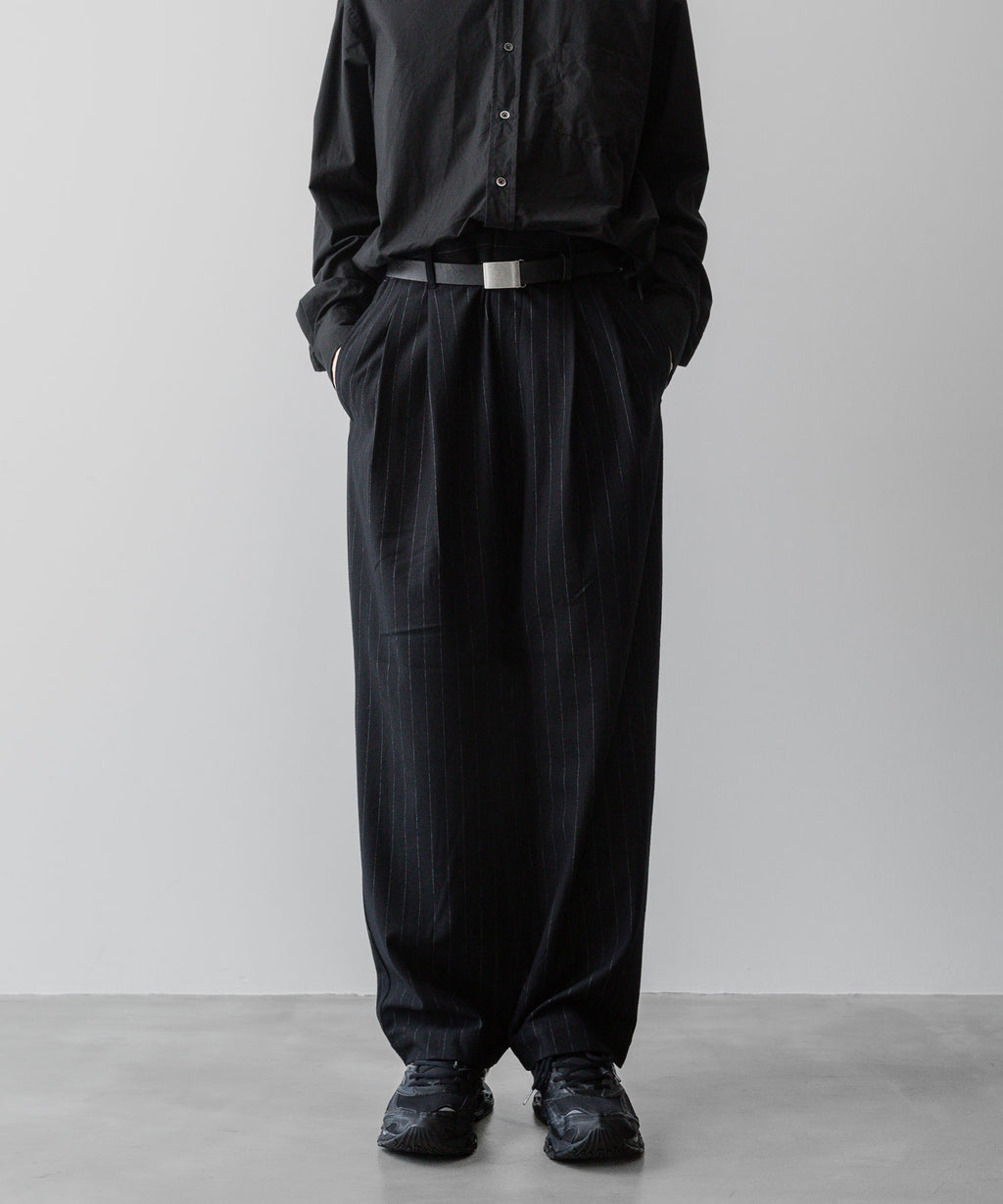 KANEMASA PHIL. カネマサフィルの36G WOOL STRIPE EASY TROUSERS - BLACK SPの公式通販サイトsession福岡セレクトショップ