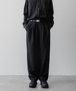 画像をギャラリービューアに読み込む, KANEMASA PHIL. カネマサフィルの36G WOOL STRIPE EASY TROUSERS - BLACK SPの公式通販サイトsession福岡セレクトショップ
