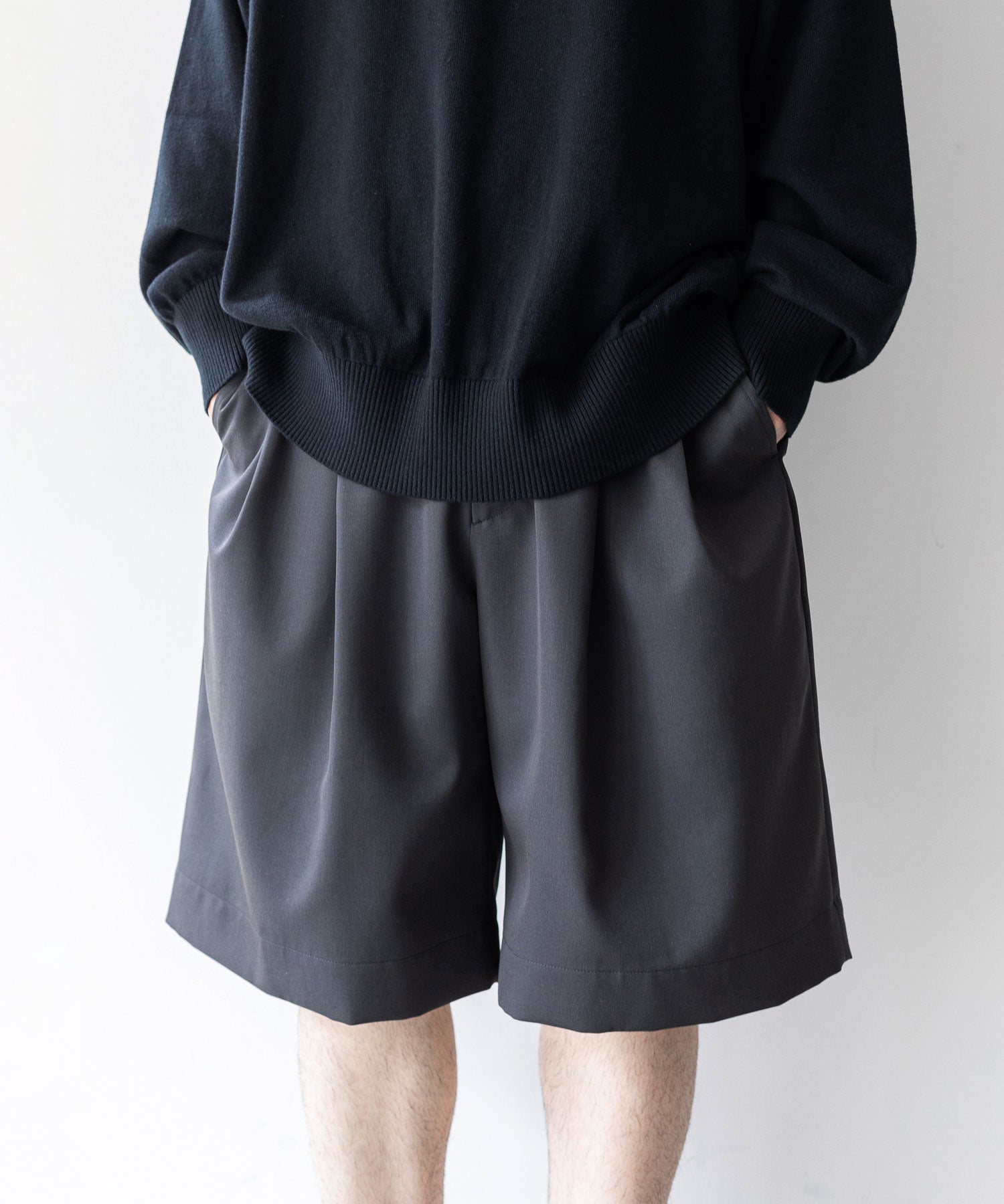 stein / シュタイン】WIDE EASY SHORT TROUSERS - SHADE CHARCOAL
