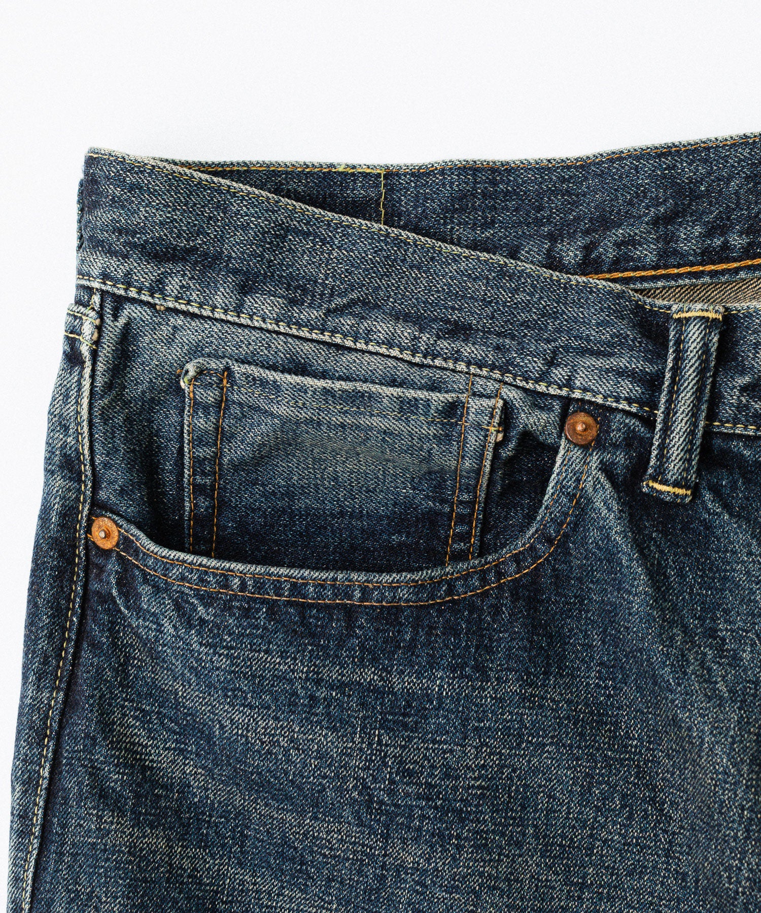 【INTÉRIM】CLASSIC HEAVY KIBATA SHUTTLE HYPER BIG WWII 1943 DENIM JEANS - C.NAVY