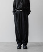 画像をギャラリービューアに読み込む, KANEMASA PHIL. カネマサフィルの36G WOOL STRIPE EASY TROUSERS - BLACK SPの公式通販サイトsession福岡セレクトショップ
