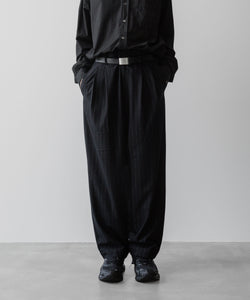 KANEMASA PHIL. カネマサフィルの36G WOOL STRIPE EASY TROUSERS - BLACK SPの公式通販サイトsession福岡セレクトショップ