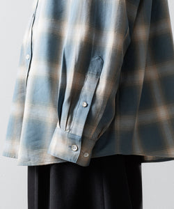 SUBLATIONS / サブレーションズ】OMBRE CHECK RELAX FIT SHIRT - SAX