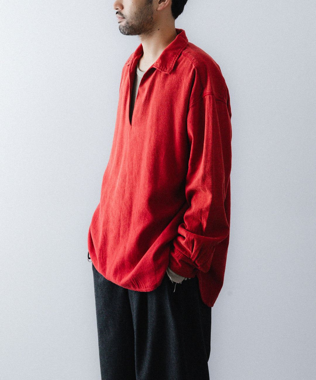 concause-コンコースのSKIPPER SHIRT(SOLID)のRED公式通販サイトsession福岡セレクトショップ