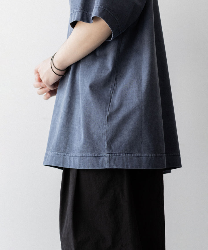 【KANEMASA PHIL.】36G LOW TWIST GARMENT DYE S/S TEE - NAVY PIGMENT