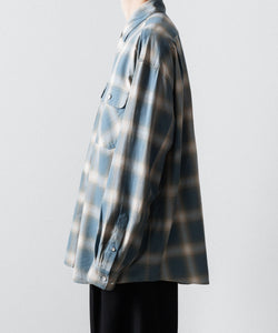 SUBLATIONS / サブレーションズ】OMBRE CHECK RELAX FIT SHIRT - SAX