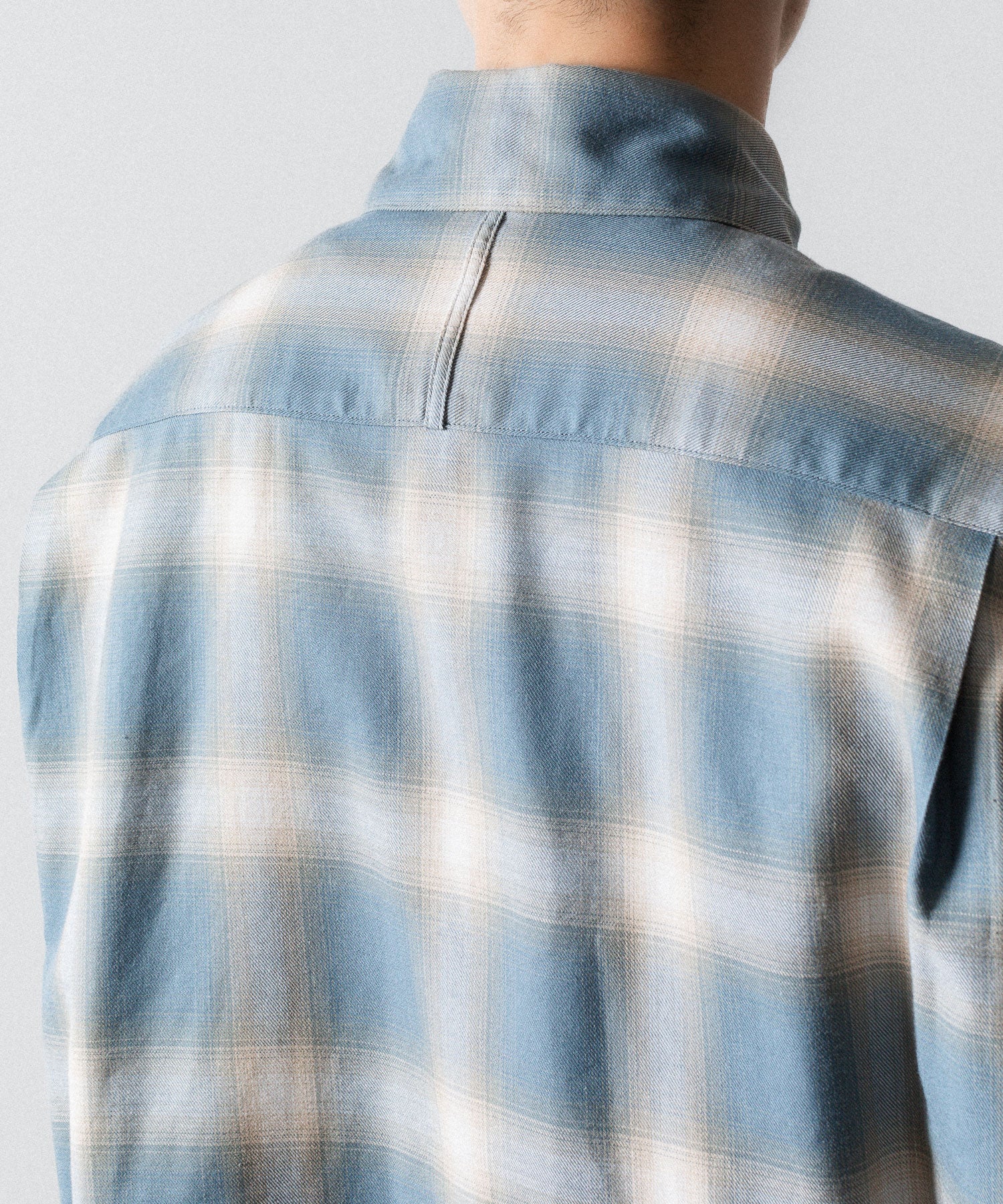 SUBLATIONS サブレーションズOMBRE CHECK RELAX FIT SHIRTの SAX BLUE 公式通販サイトsession福岡セレクトショップ 
