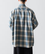 画像をギャラリービューアに読み込む, SUBLATIONS サブレーションズOMBRE CHECK RELAX FIT SHIRTの SAX BLUE 公式通販サイトsession福岡セレクトショップ 
