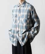 画像をギャラリービューアに読み込む, SUBLATIONS サブレーションズOMBRE CHECK RELAX FIT SHIRTの SAX BLUE 公式通販サイトsession福岡セレクトショップ 
