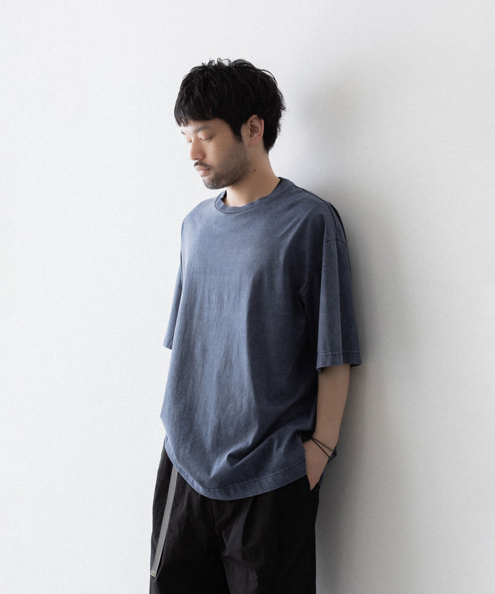 【KANEMASA PHIL.】36G LOW TWIST GARMENT DYE S/S TEE - NAVY PIGMENT