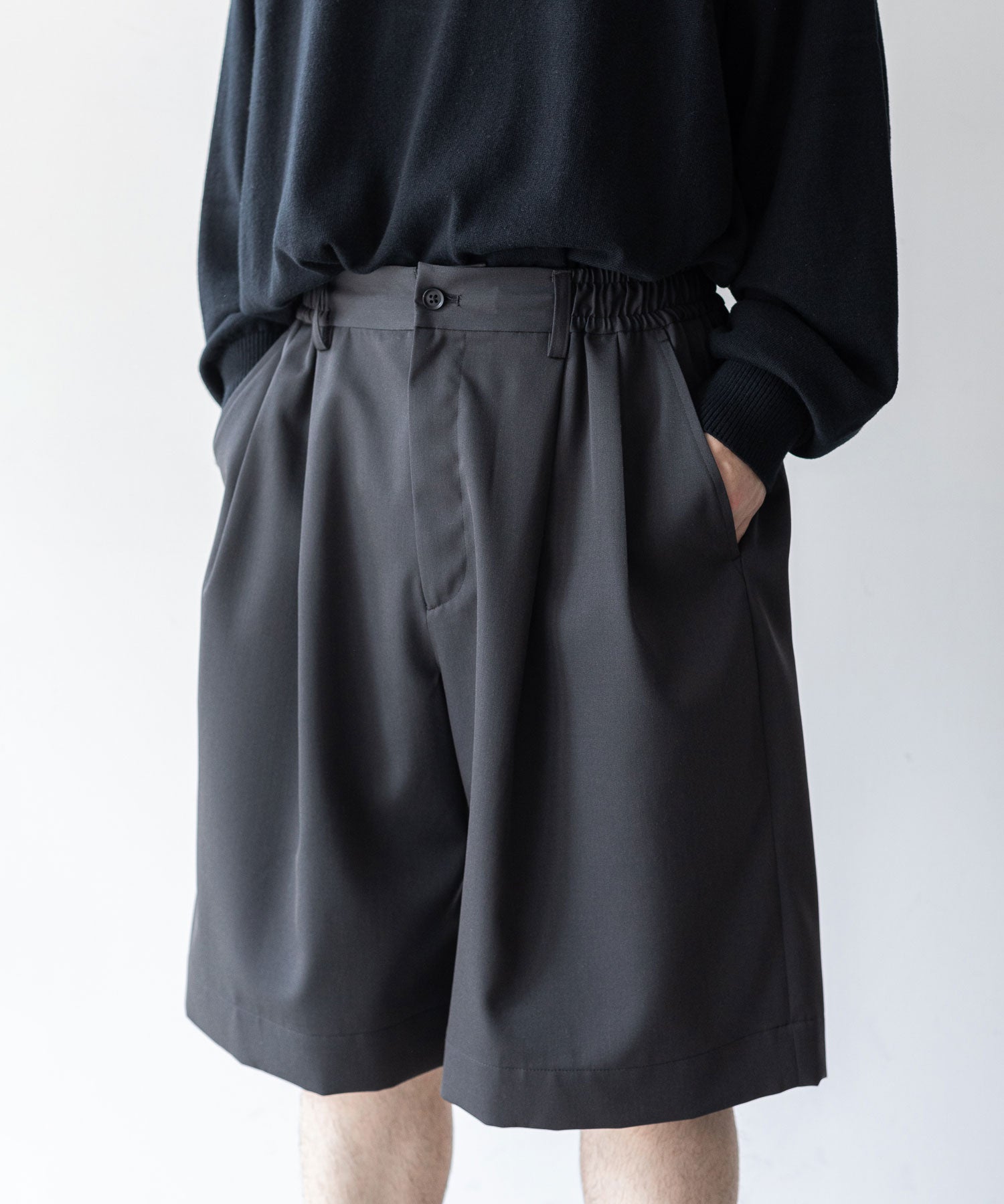 stein / シュタイン】WIDE EASY SHORT TROUSERS - SHADE CHARCOAL 