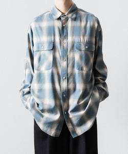 SUBLATIONS / サブレーションズ】OMBRE CHECK RELAX FIT SHIRT - SAX