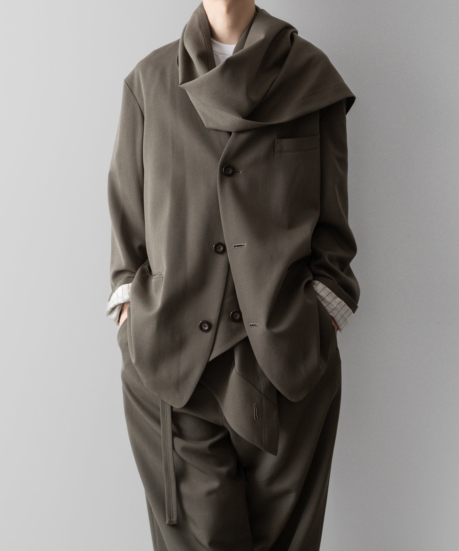 【UJOH】STOLE JKT - MOSS GRAY