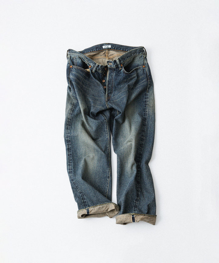 【INTÉRIM】CLASSIC HEAVY KIBATA SHUTTLE HYPER BIG WWII 1943 DENIM JEANS - C.NAVY