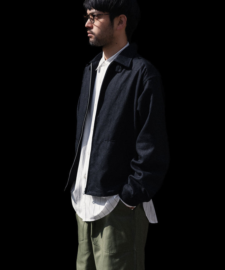INTÉRIM - インテリムのSILK LINEN HYPER BIG SHORT DRIZZLER JACKETのBLACK公式通販サイトsession福岡セレクトショップ