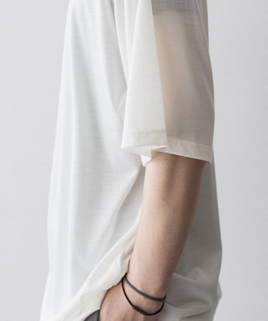 【KANEMASA PHIL.】36G WOOL SILKY TEE - WHITE