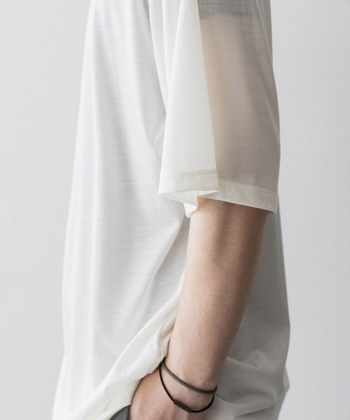 【KANEMASA PHIL.】36G WOOL SILKY TEE - WHITE