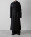 【ssstein】OVERSIZED MAXI-LENGTH PEAKED LAPEL COAT - BLACK