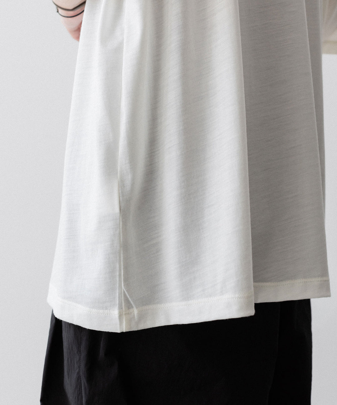 【KANEMASA PHIL.】36G WOOL SILKY TEE - WHITE