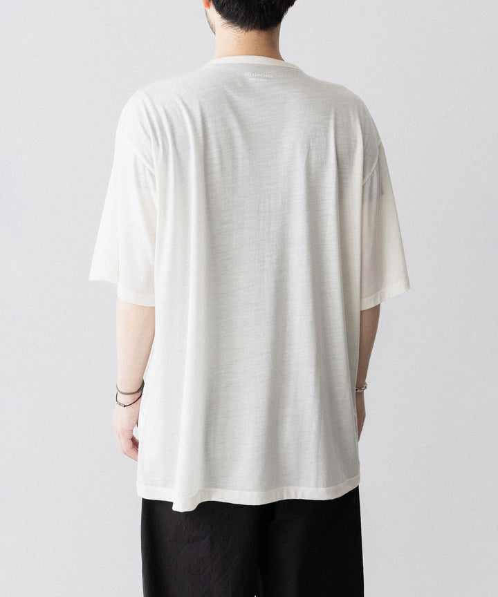 【KANEMASA PHIL.】36G WOOL SILKY TEE - WHITE
