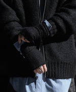 画像をギャラリービューアに読み込む, Exclusive【 VEIN 】SHAGGY KNIT DRIVERS JACKET - BLACK
