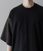 画像をギャラリービューアに読み込む, 【 i&#39;m here 】アイムヒアーのWashable Leather Sleeve : T-SHIRT - BLACK公式通販session福岡セレクトショップ
