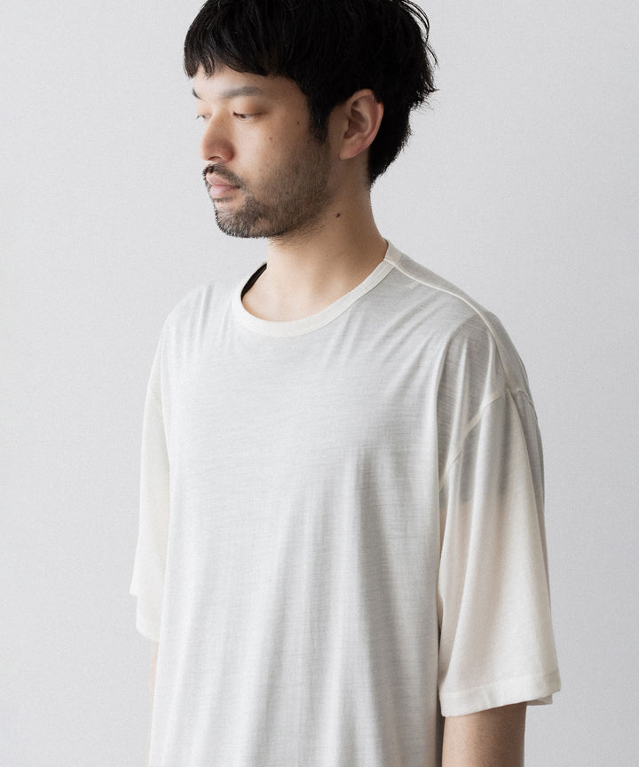【KANEMASA PHIL.】36G WOOL SILKY TEE - WHITE
